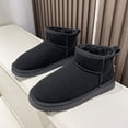 thumbnail image 4 of Botas de nieve de talla grande para mujer, botas de invierno con pedal para mujer, botas retro de algodón con tubo corto y acolchado de terciopelo para mujer, 4 of 6