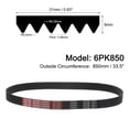 thumbnail image 2 of Unique Bargains 6PK850 V-Ribbed Belt 6 Ribs 850mm Length x 21mm Width x 5mm Height, EPDM Micro V Serpentine Belt, 2 of 5