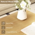 thumbnail image 5 of Fluted Square Coffee Table with Storage-Large Wood Center Table with Solid Wood Veneer Top, Mid Century Modern Low Coffee Table for Living Room, Natural, 5 of 14