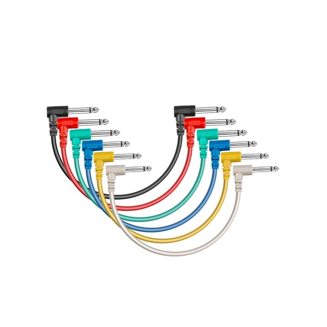 Maytalsory 6 Pcs Câble de Pédale d'Effet Studio Blindage Basse Électrique Cordon Instrument Fil Audio Remplacement Réparation Connecteur en Métal 30CM 1ensemble