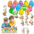 thumbnail image 6 of 1 Set Prefilled Easter Theme Party Eggs With Toys Inside Basket Stuffers Egg Fillers Easter Egg Rabbit Classroom Prize Prefilled Easter Eggs With Rubber Toys, 6 of 7