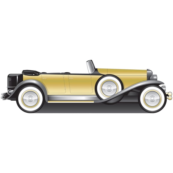 Beistle 1920's 3D Roadster Stand Up Decoration - 12.75' - Gold and Black
