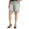 Metro7 - Women's Plus Cuffed Denim Shorts