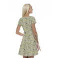 thumbnail image 2 of Women’s A Line Cat Lover Summer Dress, Retro Triangle Arrangement, Cross Wrap V Neck, 6 Sizes, by Ambesonne, 2 of 2