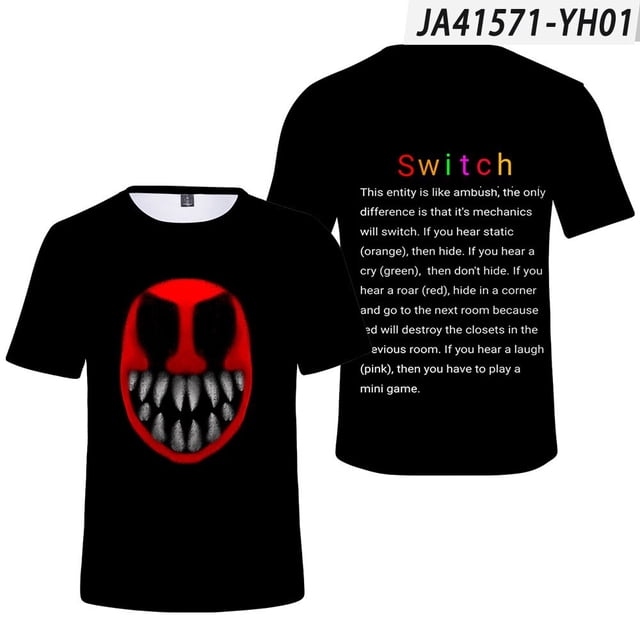 Doors Roblox-Sudadera con capucha para niños, jersey de manga corta con orejas de gato de Escape de la puerta, moda urbana, regalos