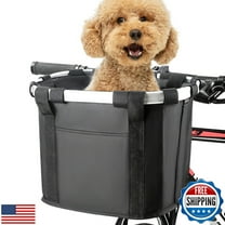 Personalized Pet bike basket Folding Detachable Handlebar Front Basket for Pet with Customizable Images, Names, and Logos
