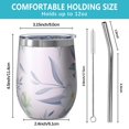thumbnail image 5 of Floral 12oz Stainless Steel Insulated Wine Tumbler with Lid and Straw – Double Wall Vacuum Mug for Hot & Cold Drinks, 304 Steel Interior, Sweat-Free Design,Thanksgiving,Christmas, Spring,Flower, 5 of 5
