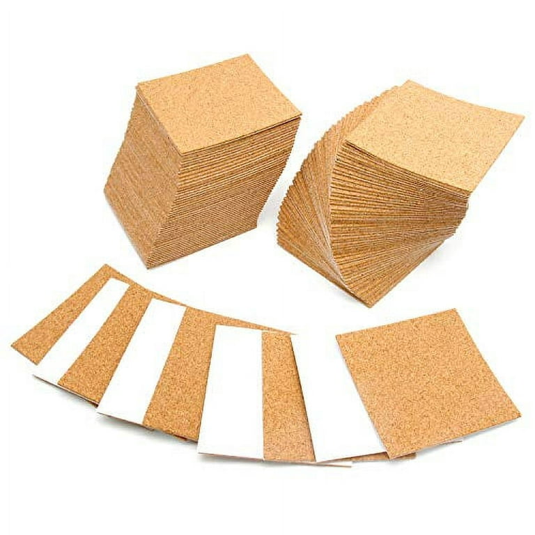Blisstime 100 Pcs Self-Adhesive Cork Sheets 4x 4 for DIY Coasters, Cork  Board Squares, Cork Tiles, Cork Mat, Mini Wall Cork Board with Strong  Adhesive-Backed