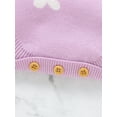thumbnail image 6 of Infant Baby Girls Romper Sleeveless Button Floral Jacquard Sweater Cami Rompers Overalls, 6 of 8