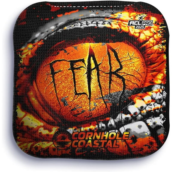 Set of 4 Regulation Professional Corn Hole Bags for Cornhole Toss Games - for All Skill Levels (Fear)
