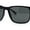 Shiny Black - Black, variant on Mens Rectangular Minimal Horn Rim Sporty Gentlemanly Sunglasses Matte Black - Black