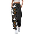 thumbnail image 2 of Gray Womens Halloween High Waist Baggy Leg Pants Womens Halloween Pajamas Pants Cute Magical Pajama Soft Long Bottoms Women Fall Pjs 3XL, 2 of 4