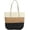 Black, variant on Large Straw Bag for Women, Color Block Pattern Stripes Woven Tote Shoulder Handbag