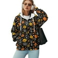 thumbnail image 5 of COEQINE Women's Full Zip Up Hoodie Fashion Oversized Sweatshirts Pumpkin Bones and Spider Webs Print Full Zipper Jacket Long Sleeve Casual Wear Fall Outfits with Pockets, 4XL, 5 of 7
