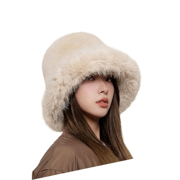 Plush Lined Fisherman Hat Women Travel Essential Autumn Winter Warm Headwear