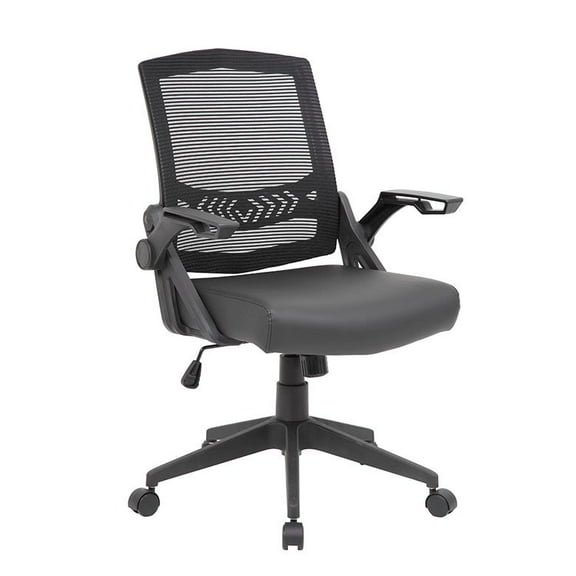 Boss Office Products B6223BK Black Flip Arm Mesh Task Chair