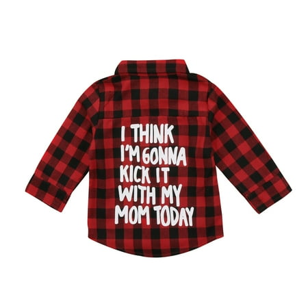 

Seyurigaoka Plaid Toddler Kid Baby Boy Girl Printed Plaid Tops Long Sleeve T-shirt Clothes
