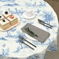 thumbnail image 4 of Nappe Campagnarde Française Ronde Vintage Toile Bleue Nappes Cercle Rustique Classique Village Housse de Table Lavable Essuyable Polyester Dessus de Table Vacances pour Salle à Manger Cuisine Pique-Nique Fête Déco 60 Pouces, 4 of 7