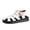 White, variant on Women's Closed-Toe Cutout Platform Sandals Adjustable Buckle Sole Shoes Breathable Design PU Upper Plus Size Friendly for Women Casual Everyday Sandals