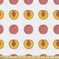 thumbnail image 1 of Peach Sofa Upholstery Fabric by the Yard, Rhythmic Delicious Food Healthy Summer Fruit Print on Plain Backdrop, Decorative Fabric for DIY & Home Accents, 3 Yards, White Coral Earth Yellow by Ambesonne, 1 of 4