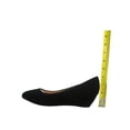 thumbnail image 2 of Fisher-8 Women's Slip On Patent Round Toe Low Wedge Heel Pump Shoes ( Black nubuck, 5 ), 2 of 3