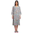 thumbnail image 1 of Moomaya Button Placket Knee Long Nightdress For Women Printed Nightwear, 1 of 6