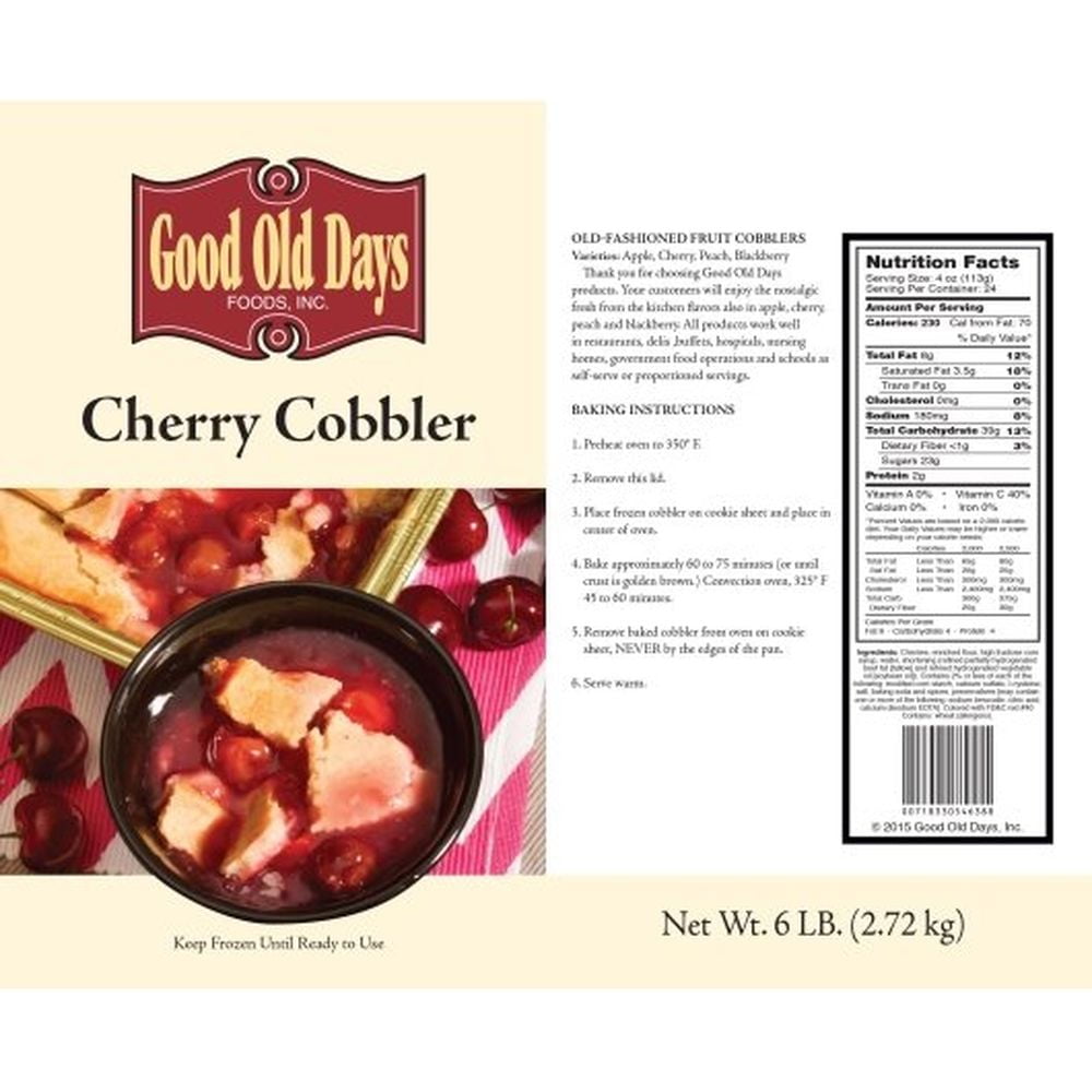 Good Old Days Country Kitchen Cherry Cobbler, 6 Pound - 4 per case.