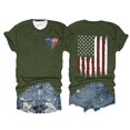 thumbnail image 2 of Ruyang 4th of July Round Neck Patriotic T-Shirts Women American Flag Print Summer Letter Casual Short Sleeve Tee Tops, 2 of 3