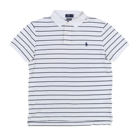 Polo Ralph Lauren Men's Short-Sleeve Custom Slim Fit Stretch Mesh Polo Shirt (White, Medium, M)