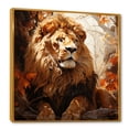thumbnail image 2 of Designart "Golden African Lion Portrait I" Animals Framed Wall Art - Traditional Gold Lion Entryway Framed Wall Art, 2 of 6