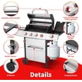 thumbnail image 6 of Griddle Grill Combo, 4 Burner Propane Gas and Charcoal Grill with Side Burner, Outdoor BBQ for Backyard, 6 of 7