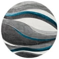 thumbnail image 2 of Safavieh Hollywood Dalton Abstract Area Rug, Gray/Turquoise, 3' x 3' Round, 2 of 11