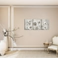 thumbnail image 3 of Dandelion Wall Art Grey White Flower Canvas Print Flora Picture for Living Room Botanical Abstract Painting for Modern Home Decor Bedroom Decoration 12"x16"x3 Framed, 3 of 6