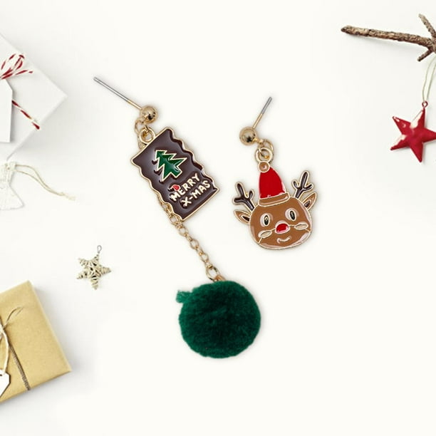 Pendientes de tuerca de Navidad Yuyangstore joyería creativa de