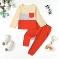 thumbnail image 2 of 3T Baby Boys Clothes 4T Boys 2PCS Fall Winter Outfits Set Round Neck Toddler Boys Long Sleeve Top Pants Set Orange, 2 of 9