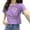 Purple, variant on Womens Tops Plus Size Short Sleeved Round Neck Summer Base T-shirt Sky Blue XL