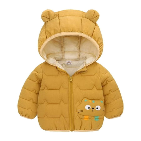 

Kids Coats Winter Padded Cute Cartoon Bear Hoods Warm Outerwear Boys Jacket