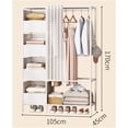 thumbnail image 2 of Armario Armario Armario Armario Armario Independiente Armario con Barra para Colgar y Cortinas Armario de Dormitorio Armario de Almacenamiento (Blanco),White, 2 of 2