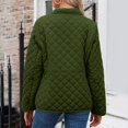 thumbnail image 4 of Women's Winter Quilted Jacket Lightweight Long Sleeve Button Down Diamond Puffer Outerwear Coat with Pockets, 4 of 7