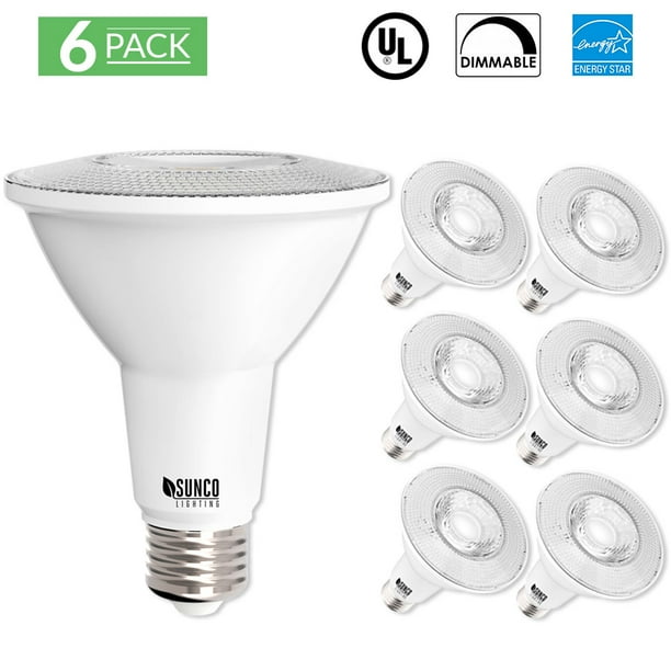 Sunco Lighting 6 Pack Par30 Led Light Bulb 11 Watt 75w Equivalent Par30 Led Light Bulb 11 Watt