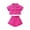 Hot Pink, variant on LNMQLPDBS Girls' Clothing Sets Solid Color Short Sleeve Button Down Lapel Shirts + Elastic Waist Shorts Outfits Clothes Cute Clothes for Teen Girls Summer Trendy Suit for Party and Photo