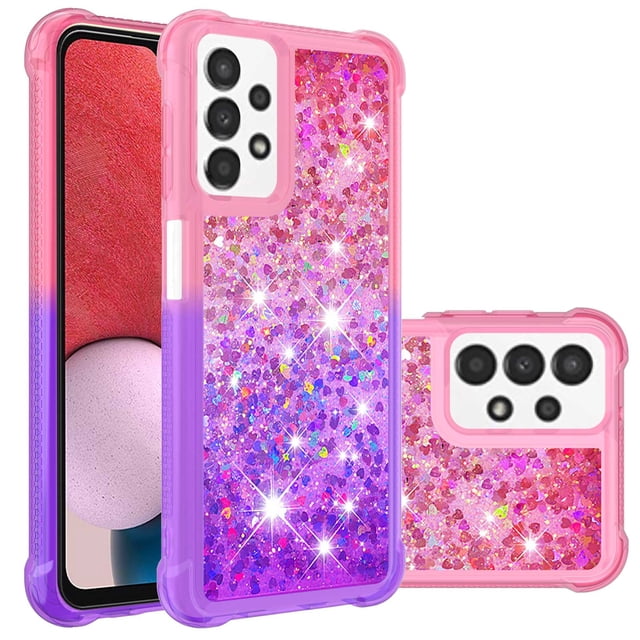 Funda para Samsung Galaxy A13 4G Transparente con Brillos Carcasa Protectora Antigolpes con Glitter Brillante