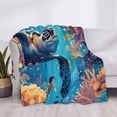 thumbnail image 3 of Fotbe Colorful Underwater Plant Turtle Manta de Franela con Estampado, Manta Ultrasuave para Cama, Sofá, Auto, Hipoalergénica y Antibolitas-50"x40", 3 of 6
