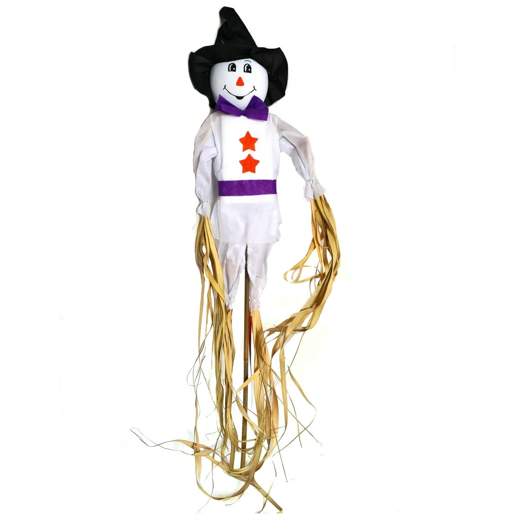 Veil Entertainment Straw Halloween Scarecrow Ghost Outdoor Prop, White