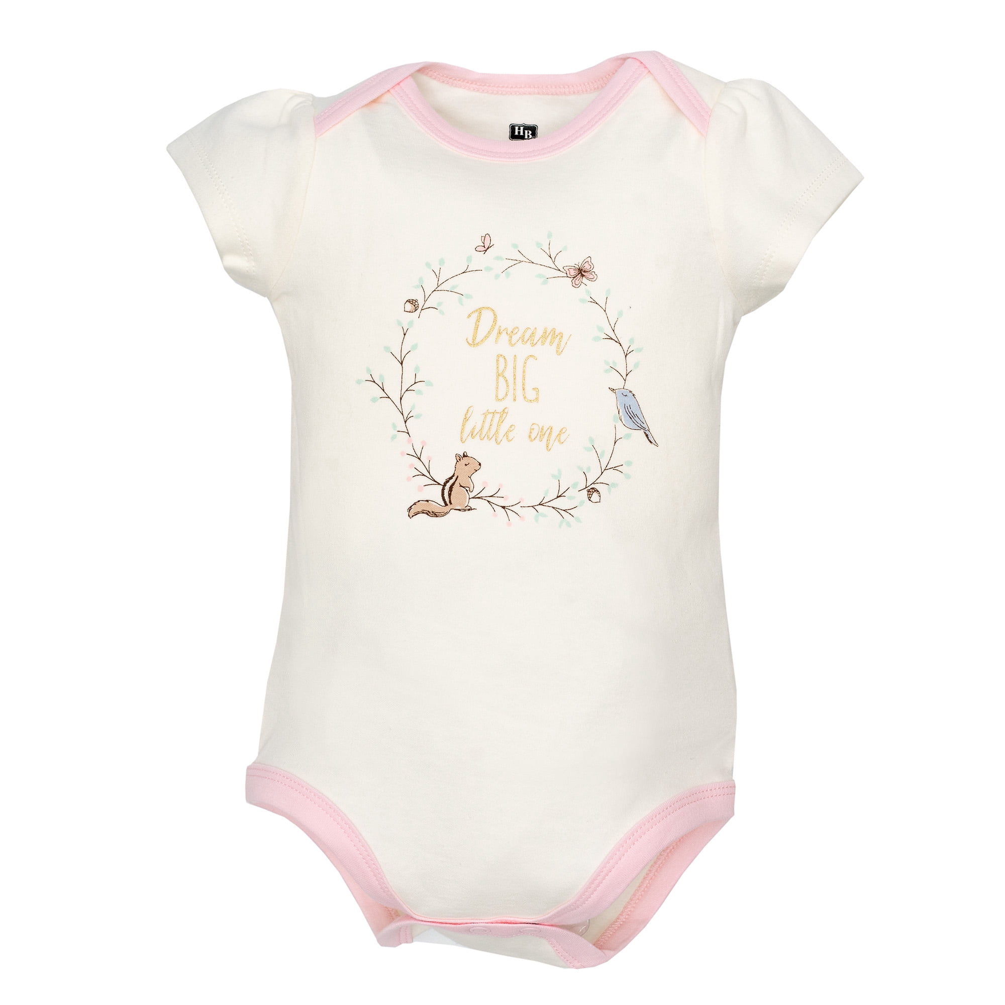 Hudson Baby Infant Girls Cotton Bodysuits 5-Pack, Enchanted Forest, 18-24 Months