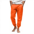 thumbnail image 4 of Resicozy Casual Joggers for Men Cotton Drawstring Elastic Waist Cargo Pants Lightweight Sweatpants with Pockets Saffron M, 4 of 7