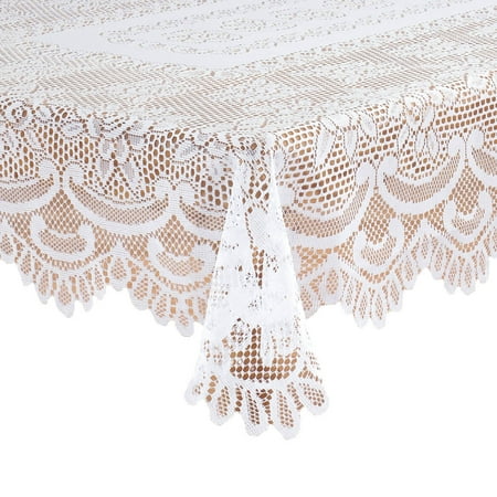 

White Rose Lace Tablecloth - 60 x 104 Oblong