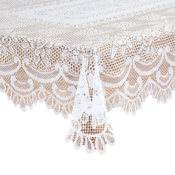White Rose Lace Tablecloth - 54" x 72" Oblong