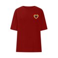 thumbnail image 4 of Wzzjkit T-Shirt Femme Col Rond en Forme de Cœur Imprimé Manches Courtes Décontracté Ample, 4 of 6