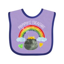 Inktastic Mommy's Treasure St. Patrick's Day Rainbow and Gold Boys or Girls Baby Bib